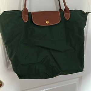 Used longchamp le pliable large tote hunter green